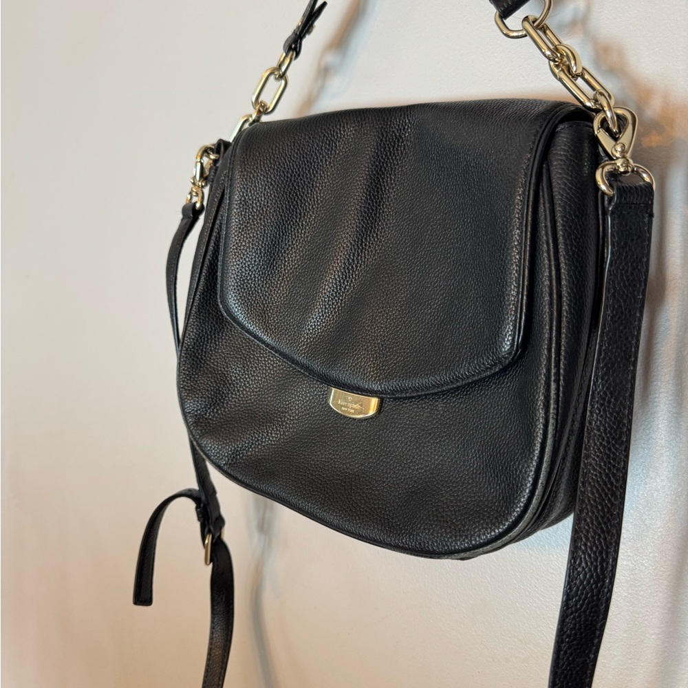Kate Spade Black Crossbody Bag with Gold Accents